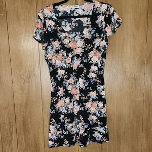 Wallflower Black Floral Mini Dress
